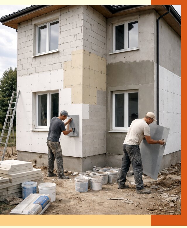 Утепление дома из газобетона в Рассказове от 4290 руб./м² — заказать у ТепломастерРсз