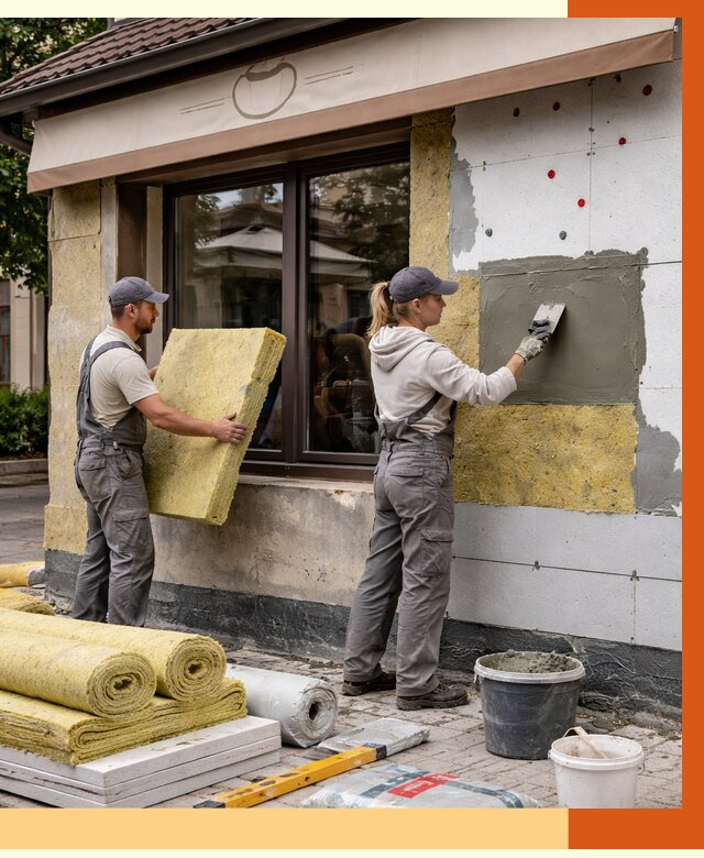 Утепление кафе в Рассказове от 4290 руб/м2 — комплексно под ключ | ТепломастерРсз
